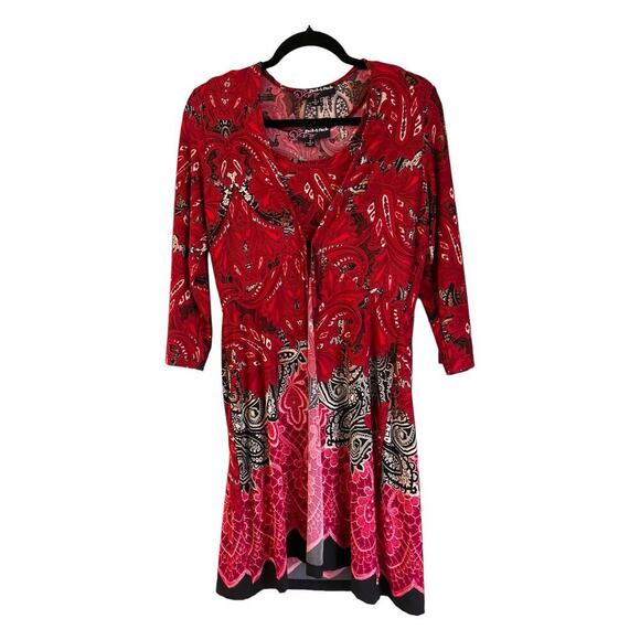 Peck & Peck 2 Piece Top and Jacket Oversized Top Red Small (see description) - Picture 1 of 7
